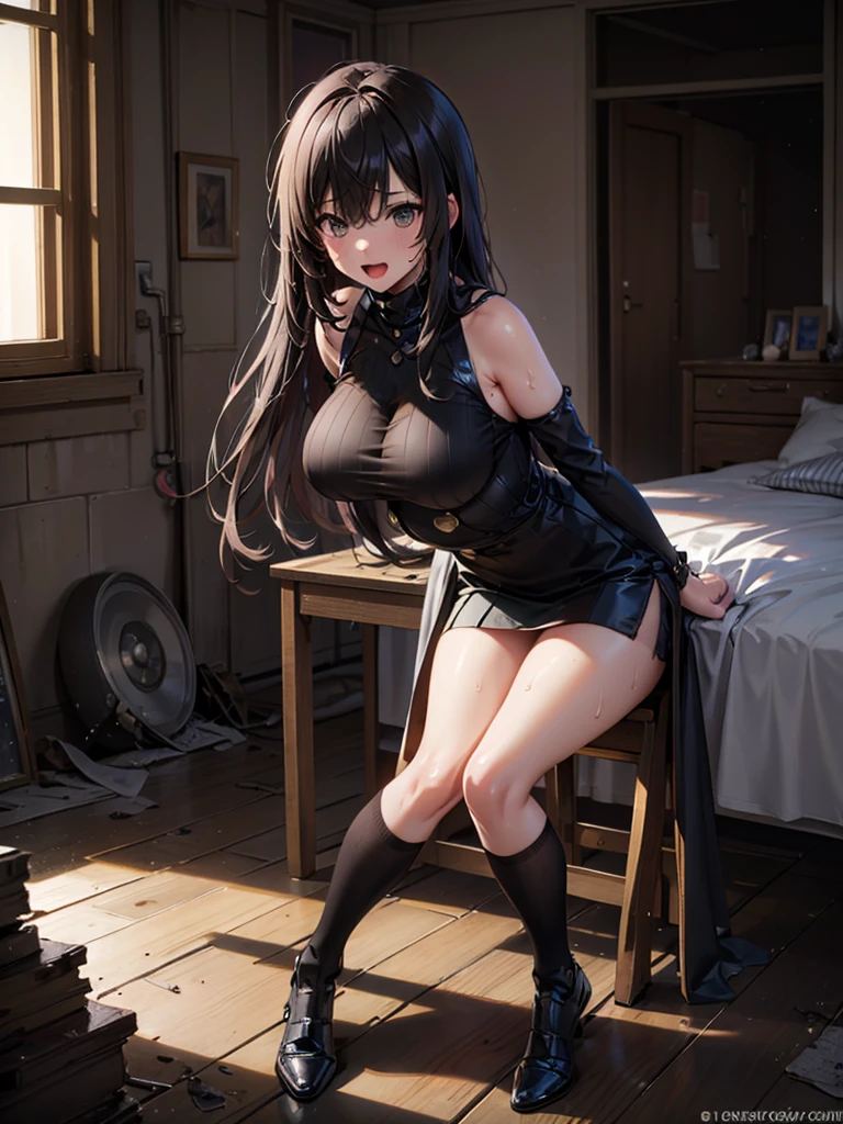 (nsfw),very cute and beautiful girl,(Very detailed美しい顔),
(smile),(The Irregular at Magic High School,Shiba Miyuki,Shiba miyuki:1.5),(Topless:1.5), (Big Breasts:1.3), Pleated navy blue mini skirt,
Sitting on a bench,(Spread your legs,Lacy white panties),View your viewers,Black Hair,
garden,Stone stairs,Planting,
(Highest quality,masterpiece:1.0),Absurd,High resolution,Super detailed,Very detailed,32K,8K resolution,
Intricate details,Movie Scenes,Detailed Background,alone,Dynamic Angle,
Hair blowing in the wind,Beautifully detailed skies,Perfect hands,