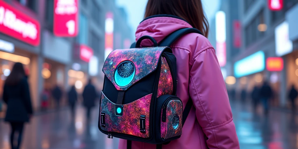 Futuristic Schoolbag for Girls colorful flashy unique