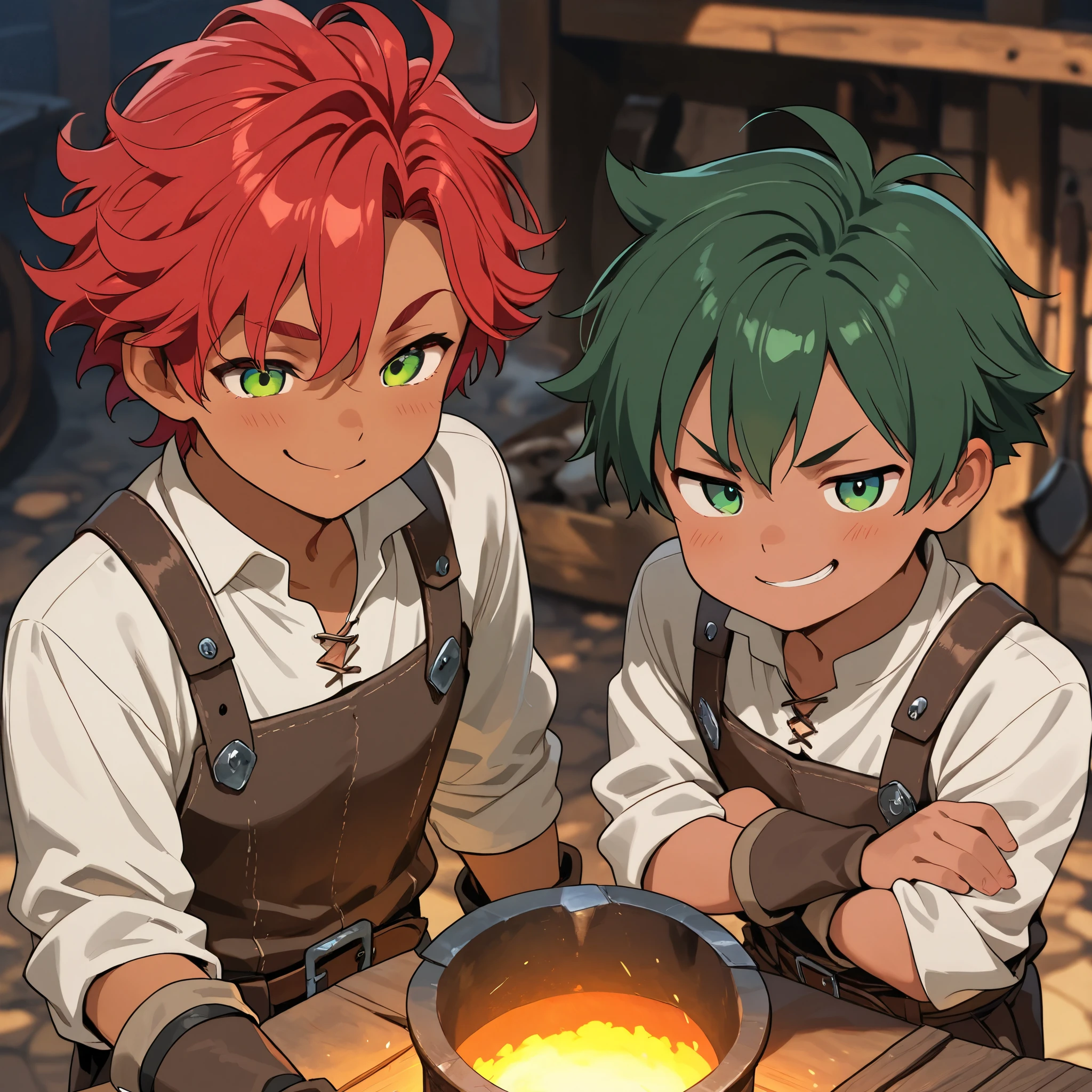 a cartoon image of a red haired boy with horns on his head, orange - haired anime boy, character icon, roguish smirk, visual novel sprite, chibi, katsushika, portrait of rung, devious evil expression, avatar image, booru, rpg character avatar, nobutaka ike, highly detailed angry anime face, by Kanbun Master