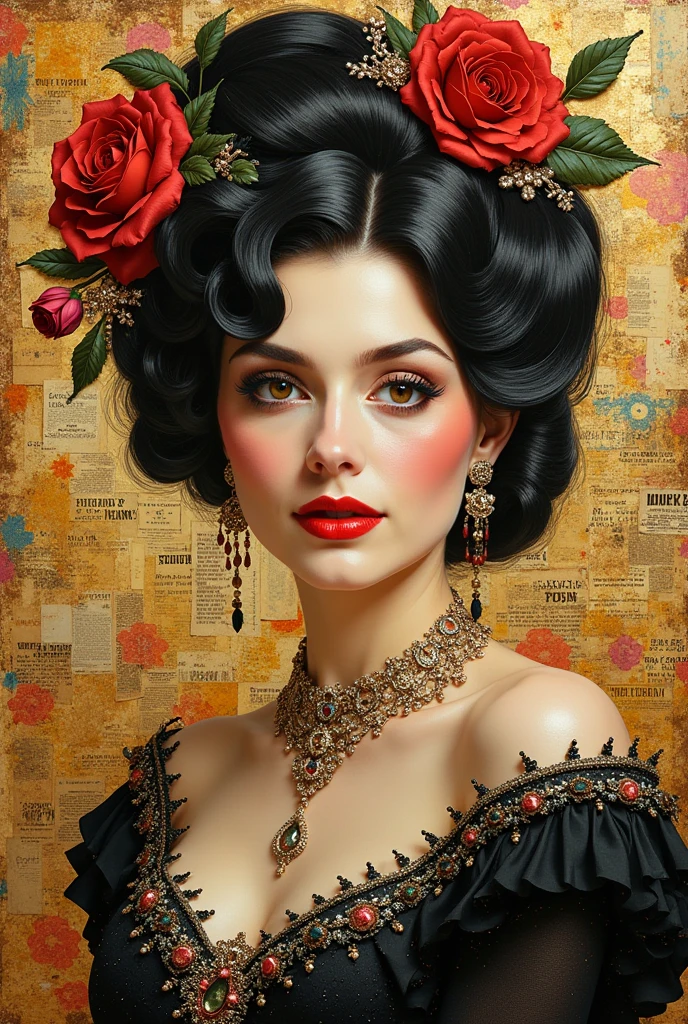 1910 pulp portrait of a woman, art by Gil Elgren, close-up, detailed, intricate