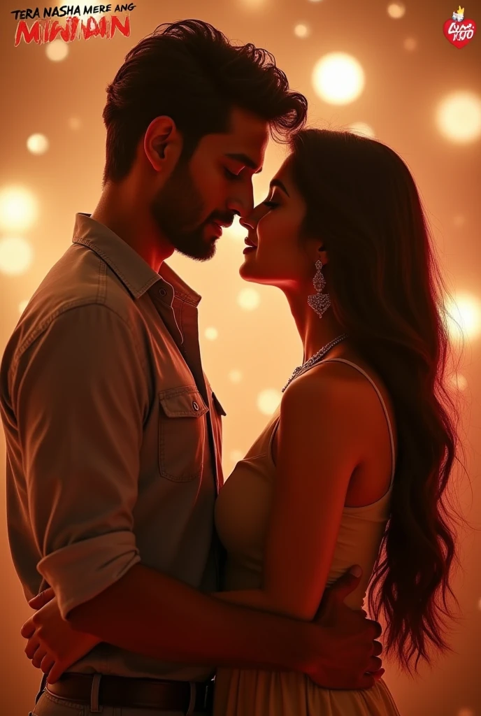 Create a image of a 2 indian couple in a room hugging each other girl have long black silky hair boy hugging from back