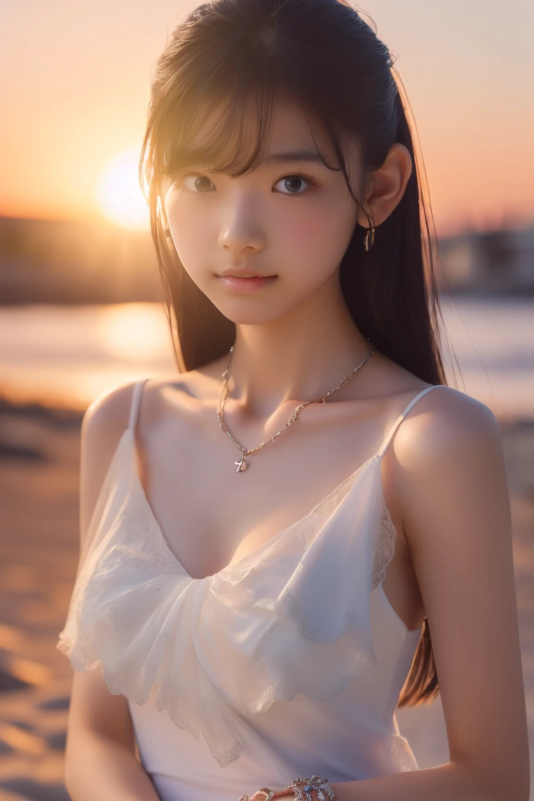 extremely delicate and beautiful girls, the beautiful and delicate girl, extremely beautiful detailed anime face and eyes, animated, Beautiful detailed girl, dutch angle, head tilt, extremely detailed body, mature,20 years old, very long hair, wavy hair, wept bangs, folded ponytail, purple hair, long hair flowing with the wind, small ahoge, delicate beautiful inverted triangle face, seductive smile, beautiful and delicate eyes, (small breasts), green eyes, white skin, blue_bow, necklace, sunrise, bed, Early in the morning, sleep, absurdres, extremely detailed 8K wallpaper, ultra detailed, nice hands, perfect hands, (white Negligee), (pink cardigan), (White Garter Belt), lying, nsfw,
