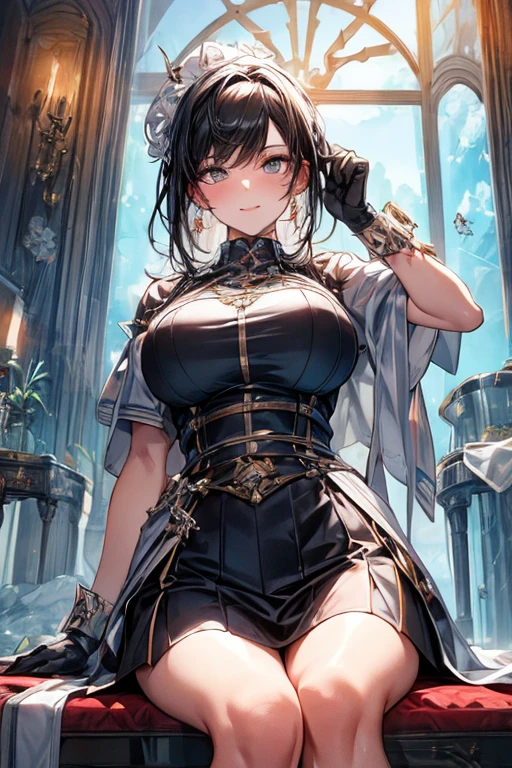 ((A masterpiece of modern digital ANIME art in 2.5 D style).(Best image quality with high resolution).(Beautiful and skillful image composition).(Beautiful perspective of the image).(Accent in portrait style)).((Pastel colors:1.5))
((Beautiful dark elven girl:1)),((Dark blue skin:1.5)),((Long hair, black hair, voluminous hair, straight hair)),((Aesthetic body:1.4)),((Pointed ears:1)),((1 character:1)),((Large ram's horns:1.1)),((Creeping hair)))
((Wear an elaborate Victorian costume:1.3)),((Shortened top:1.2)))
(A large dark wood coffin with sharp iron details and soft Venetian cushions.),