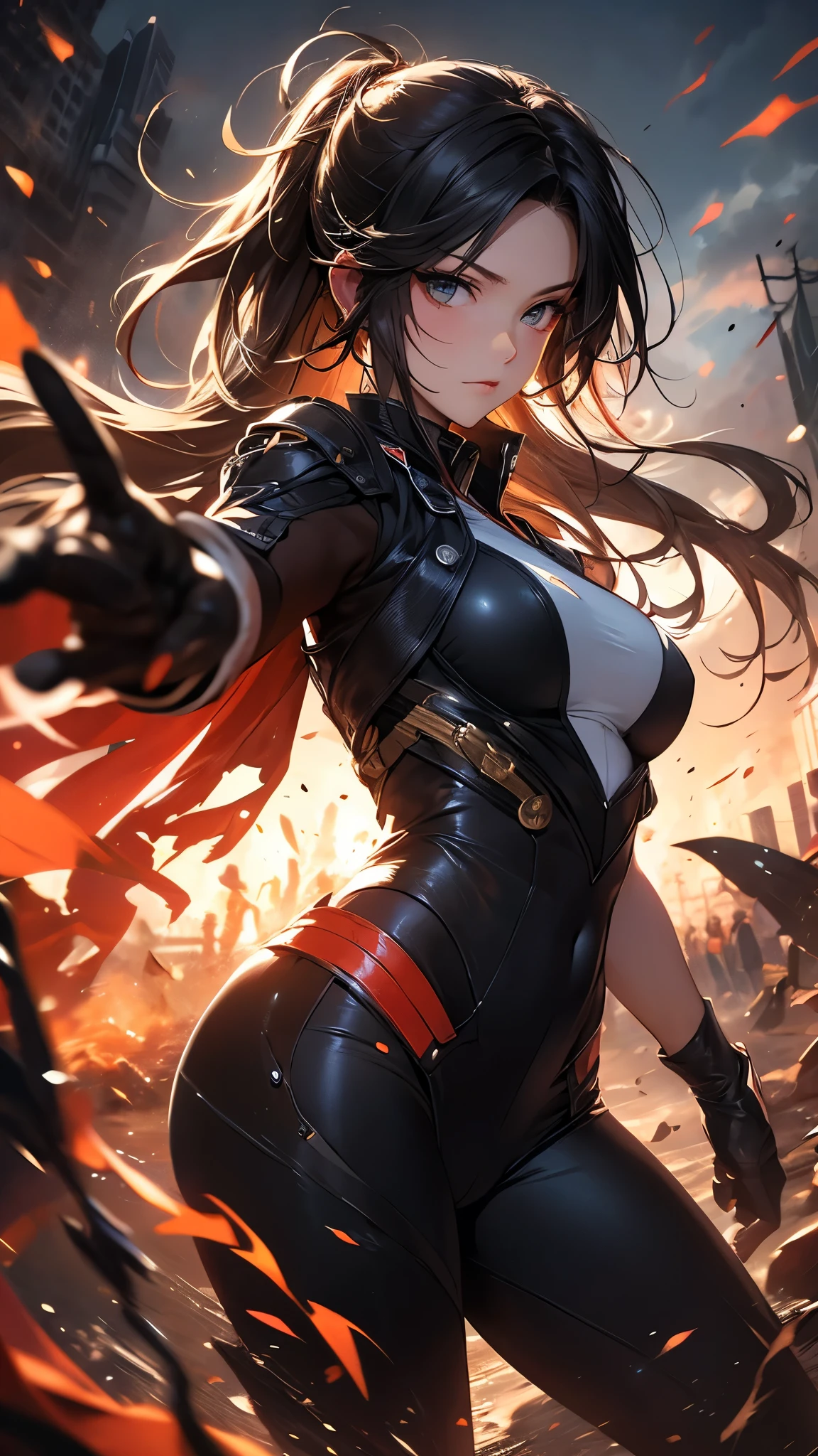 (( top quality)),( ultra high definition),( more details),( detailed explanation ),(( best CG )),( Best Artwork ), Ultra Precision Art,素晴らしい絵画アート,(Exquisite art:1.5), Female Heroes, Damaged Hero Suit, Flying sparks,, Fighting Poses , stares, Crisis situation, Dusty and Muddy Body ,,