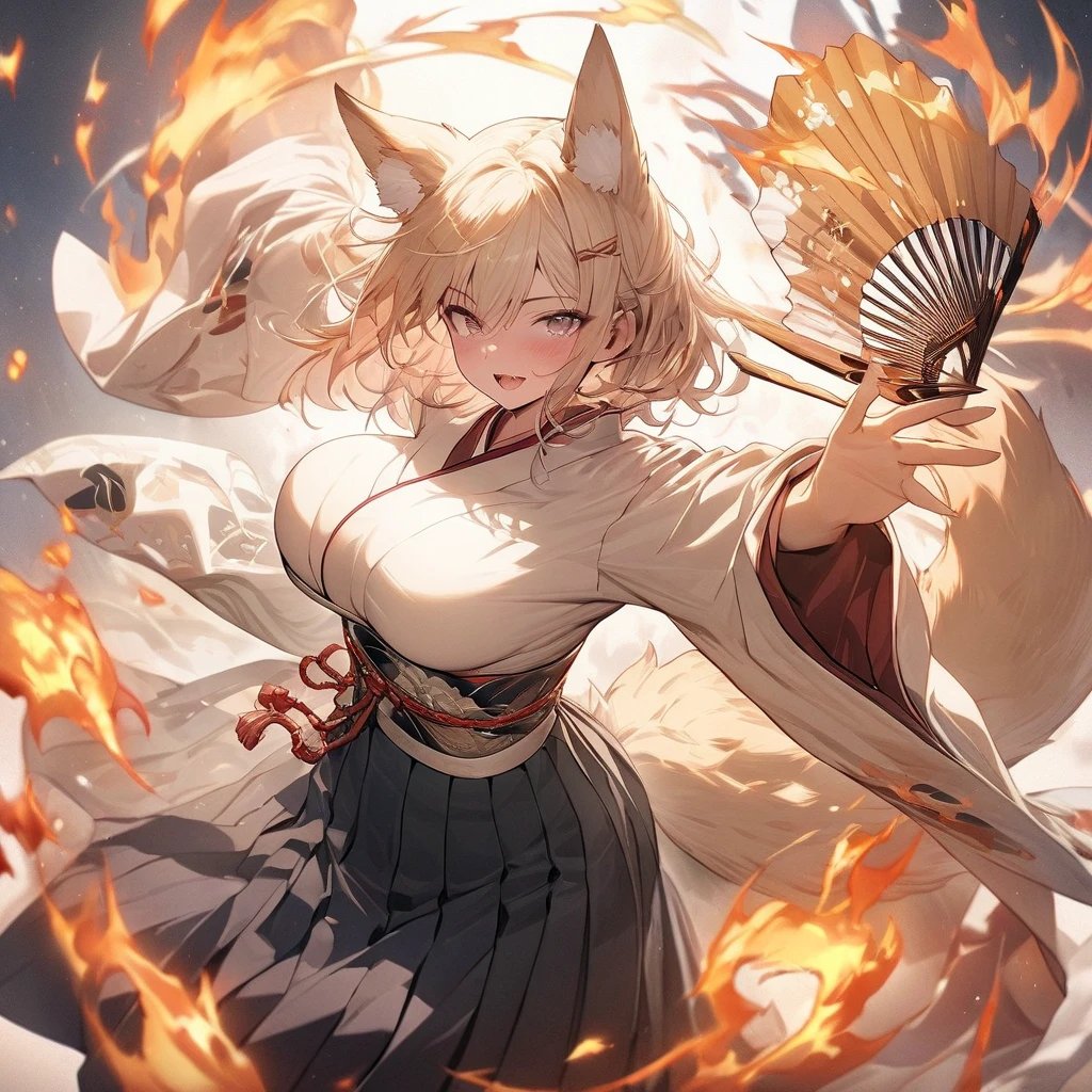 (Fill the drawing with bright colors and Japanese strokes) , Hallucination, daydream , nightmare , bokeh , A sea of golden wheat ears and dancing wolves , sun set