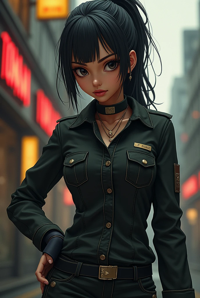 (masterpiece, best quality), 1girl,Khaki Classic Side Part with Tapered Sides, Size B breasts, <lora:Fumio Style Lora:1> Fumio