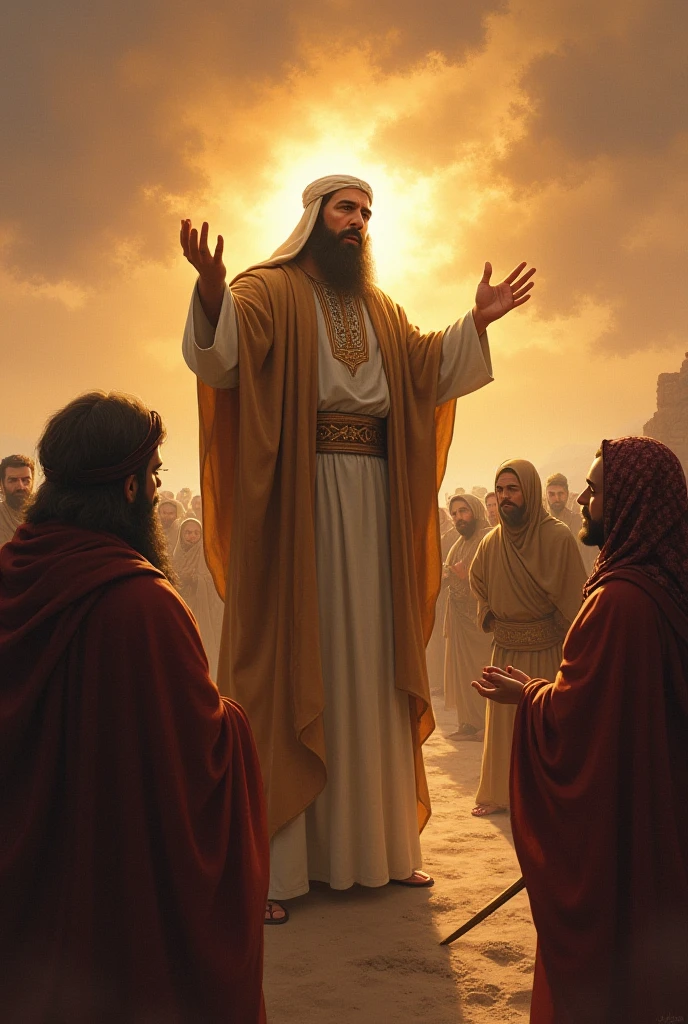 Central Image:
Paul in two moments:Pursuer: Severe expression, dark clothes, frown, holding stones/swords (symbolizing persecution).
Apostle: Serene face, white/clear robes, hands in prayer position, divine light around (symbolizing faith). Close up in Paul:
Tears in the eyes (optional), representing repentance and conversion. Stylized illustration: conveying timelessness of history. Additional Elements: Rays of light (divine revelation). Scenes: Paul stoning Stephen (persecution).
Paul falling from the horse on the road to Damascus (conversion).
Paul preaching to multitudes (apostolate). Color Combinations:
Vibrant colors: Yellow, orange and blue to capture attention and convey Paul's epic journey. Objective:
Attractive and impactful Thumbnail that captures the attention of the public and arouses curiosity about the story of Paul.