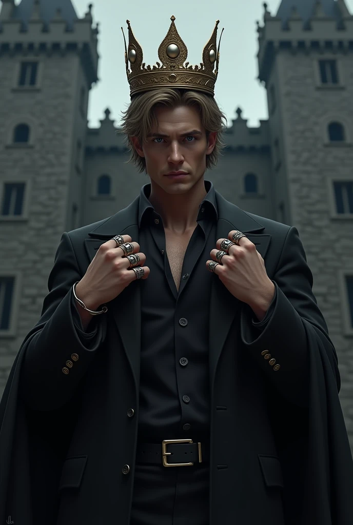 8k, cinematic lighting, Bright front lighting. Professional photograph of a unsung and mysterious movie still by Serge Birault and Michael Whelan and richard avedon , bold lines, hyper detailed, dark limited palette, dramatic lighting, (intricate details, masterpiece, best quality:1.4) Very handsome guy, sad face, in a black suit with a white shirt with unbuttoned top, hair to the shoulders disheveled, cut on the chest and face, blood, dark background gloomy basement around the chain a little light falls on the face of the guy with gloomy lighting,guy sitting on a chain in a jail cell, the the man is wrapped in chains, ((chains)), inspired by Yamagata Hiro, dormant in chains, wearing chains, detailed  johan liebert mixed with alucard, restrained, , shigenori soejima illustration, 1boy, bangs, belt, black jacket, black pants, blood, bound, bound wrists,blonde  hair, chain, chained, collared shirt, cuffs, cuts, formal, handcuffs, injury, jacket, kneeling, long sleeves, looking at viewer, male focus, open clothes, open shirt, pants, parted lips, red eyes, shirt, short hair, solo, suit, torn clothes, torn shirt, white shirt