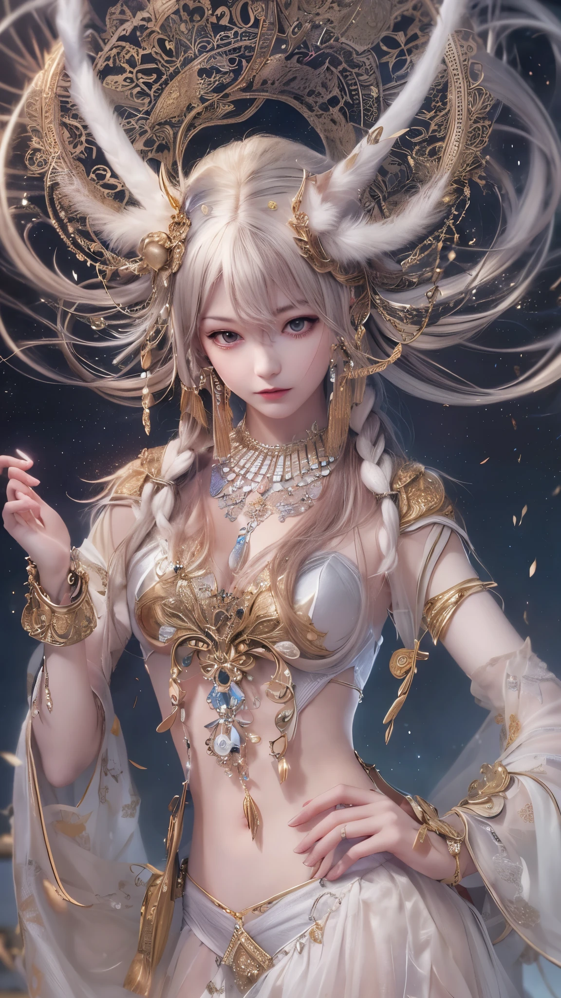(masterpiece, top quality, best quality, official art, beautiful and aesthetic:1.2), (1girl), extreme detailed,colorful,highest detailed, official art, unity 8k wallpaper, ultra detailed, beautiful and aesthetic, beautiful, masterpiece, best quality, (zentangle, mandala, tangle, entangle) ,holy light,gold foil,gold leaf art,glitter drawing, PerfectNwsjMajic