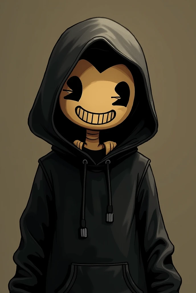 Create a doll , Funny skull, completely green chroma key background, full body in black clothes, glad, open arms, with hoodie