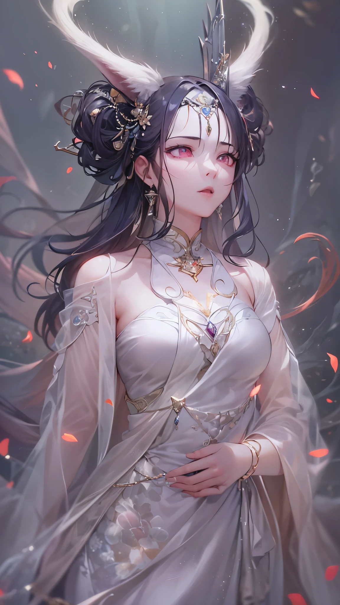 ((top quality)),(ultra high resolution),(Super detailed),(detailed description),((the most picturesque works of art),super precision art,amazing art of depiction,fantasy art:1.5, ((綺麗なflower々:1.3)), (glamorous body:1.5),fancy background effects、masterpiece、fancy details、(NSFW 1.1), ((1 female)), ((muste piece)), ((extremely detailed:1.3)), ((Beautiful woman entering the lake in crystal clear water)), ((beautiful long hair)), wet hair, wearing a transparent dress, Bathing clothed, (水に浮かぶバラのflowerびら:1.5), (early morning light), ivory gold AI, temple, crepuscular lighting, (very huge )、pink nipples、pink areola，Transparent pink areola、((Transparent pure white wedding dress that shows your skin、Detailed design))、Arranged,intimate, rose garden、colorful roses、lake with floating roses、wet body、(頭にflowerの装飾)、大きなflowerいっぱい、solo, water play, flowerいっぱいの髪飾り, flower々, sky porn,Pure white dress that becomes transparent when wet, shines wet with water、(muste piece),(Highly detailed CG Unity 8K wallpaper),best quality,cinematic lighting,detailed background,beautiful detailed eyes,bright pupils, (very delicate and beautiful),(Beautiful and detailed eyes),((muste piece)),(Purple eyes)