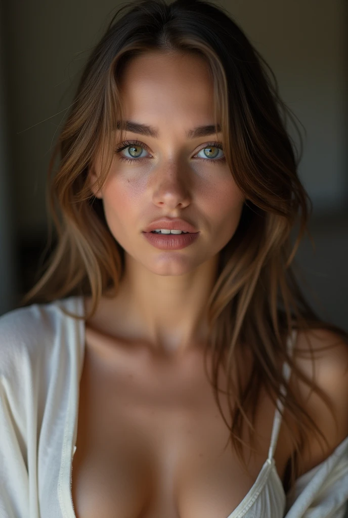 Hot brunette 13 year old girl with cum on her face