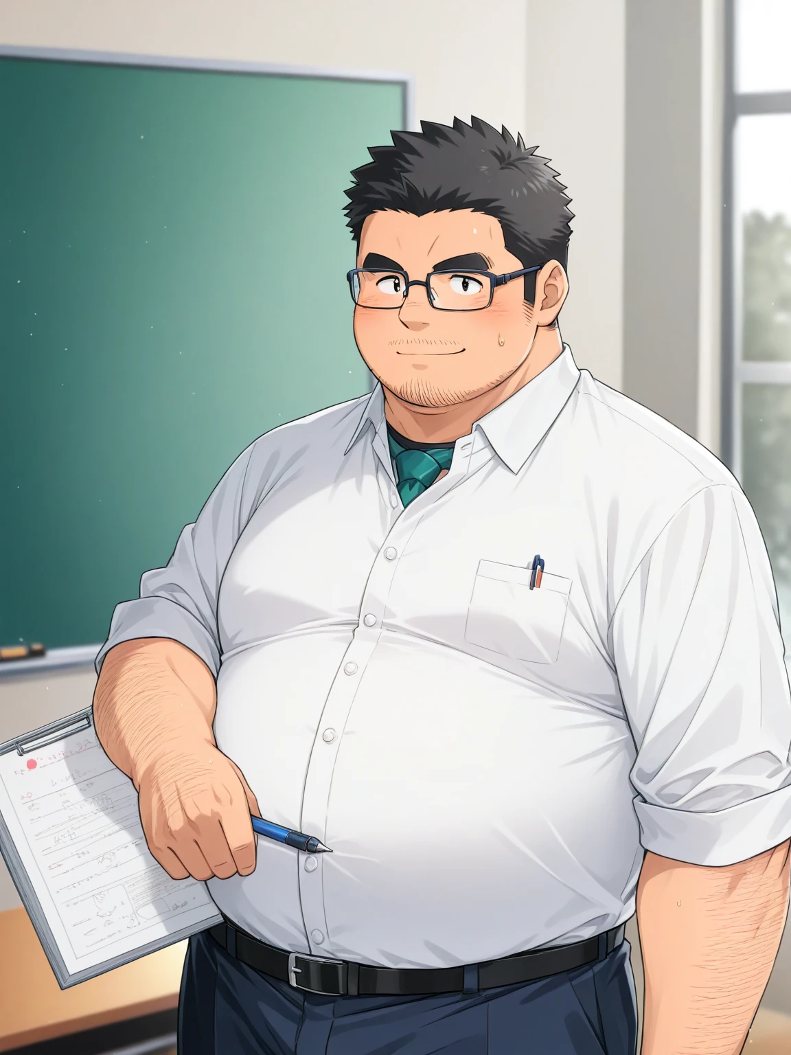 big fat dad ,Japanese, teacher, glasses