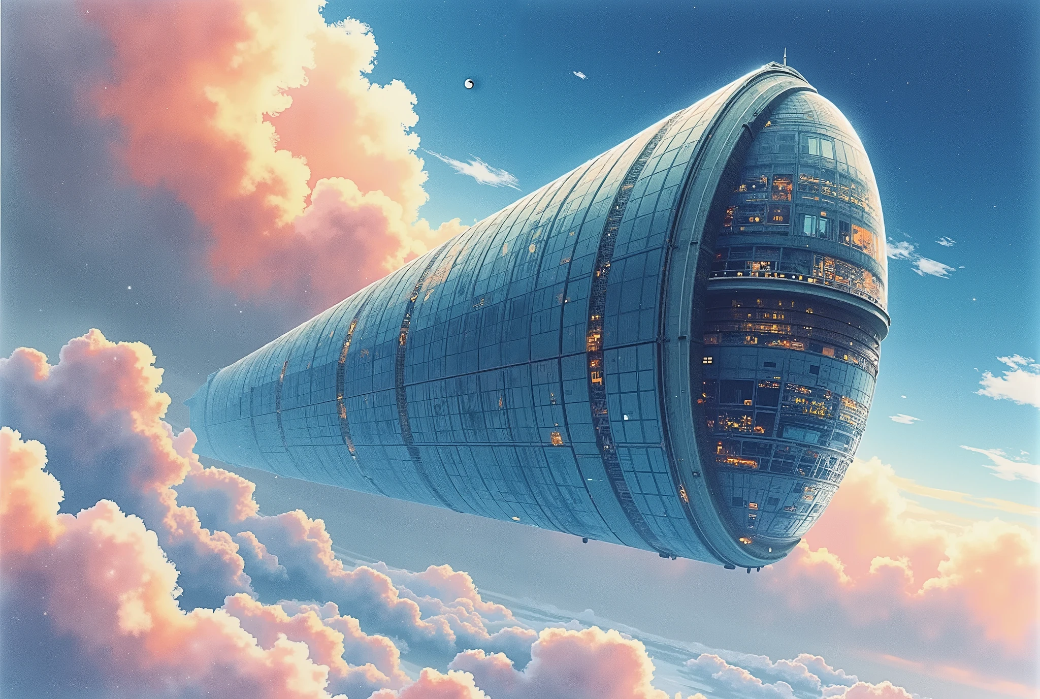 (Masterpiece:1.2,  top quality,  ultra high definition,  very detailed,  BEST ILLUSTRATIONS),8k,16k,wallpaper,space colony,,(Cylinder-shaped glass-walled space colony :2.0),(people類が増えすぎたpeople口を宇宙に移民させるようになって半世紀が過ぎた:2.0),(地球の周りの発達したpeople工都市はpeople類の第二の故郷となり、peopleはそこで子を産み、Raising 、 died :2.0),( Space Century 0078 :2.0),( Space Colony Side 3 called the Principality of Zeon :2.0),( The Principality of Zeon challenged the Earth Earth Federal Government to the War of Independence :2.0),(地球連邦とジオン公国の総people口は半分を死にいたらしめた:2.0),(people々was terrified by his own actions.:2.0),(The background is outer space:2.0),( and express the huge feeling of the cylinder-shaped Space Colony with depiction from below :2.0),(watercolor)