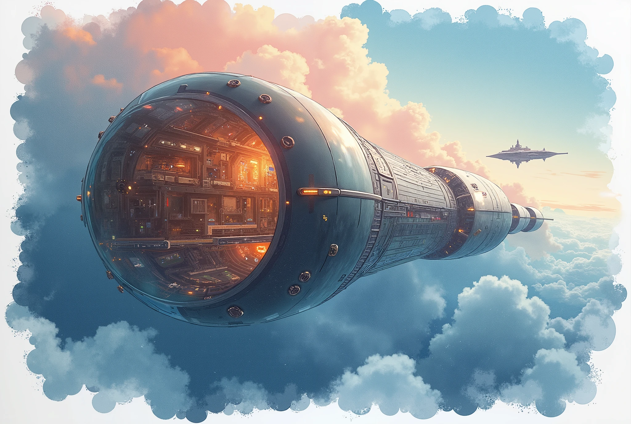 (Masterpiece:1.2,  top quality,  ultra high definition,  very detailed,  BEST ILLUSTRATIONS),8k,16k,wallpaper,space colony,,(Cylinder-shaped glass-walled space colony :2.0),(people類が増えすぎたpeople口を宇宙に移民させるようになって半世紀が過ぎた:2.0),(地球の周りの発達したpeople工都市はpeople類の第二の故郷となり、peopleはそこで子を産み、Raising 、 died :2.0),( Space Century 0078 :2.0),( Space Colony Side 3 called the Principality of Zeon :2.0),( The Principality of Zeon challenged the Earth Earth Federal Government to the War of Independence :2.0),(地球連邦とジオン公国の総people口は半分を死にいたらしめた:2.0),(people々was terrified by his own actions.:2.0),(The background is Earth and outer space:2.0),( and express the huge feeling of the cylinder-shaped Space Colony with depiction from below :2.0),(watercolor)