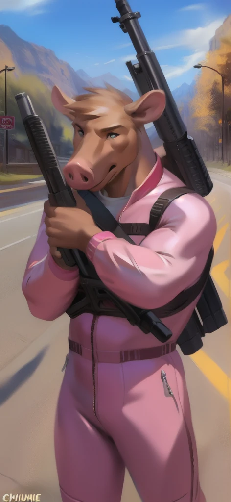 Super muscular boar beastman,Wear a uniform,Blindfold,A desperate and painful look,Mouth wide open with tongue sticking out,Getting cumshot in the face by some guys,(Surrounded by huge, red and black erect penises),(A large amount of semen all over the face),Head grabbed,mouth opener gag