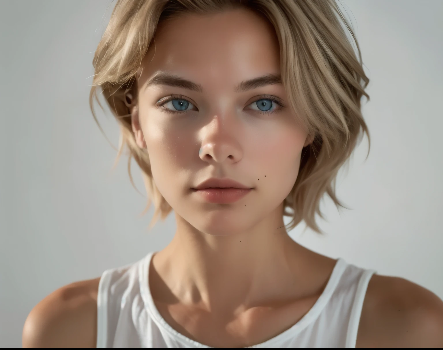 ( masterpiece fails, realistic, raw, 8 k), Boy, ( upper body ), симпатичный корейский Boy, blond, ( white background, simple background), (italian+German mix ),
