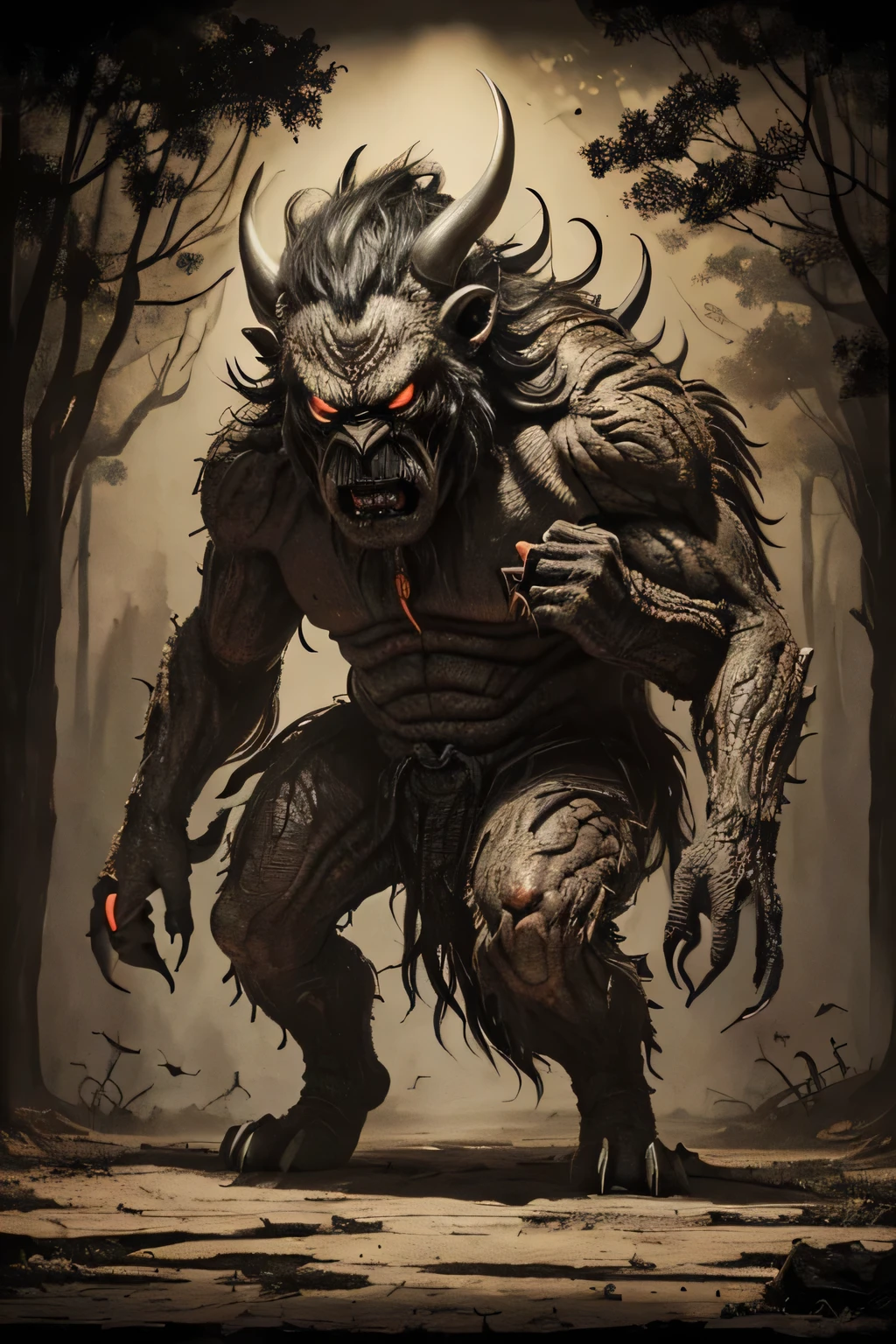 (( Darkness)), ((A large number of beast-like monsters)), ((Jumpscare)), outline warm color, ((festival)), ((Chojugiga)), ((Shihon Bokuga)), antique, (personality personification ), (Ink painting), ( Black and White Art ), (Old paper style illustration), (Hunting Painting Style, Little Monster , Old performance, Variation pointillism, flat illustration , creepy, ((Horror elements)), ( creepy) worldview, ( Primitive art ), outline warm color, are styled like old picture scrolls, Old stage, Ancient mural style, Japanese Yokai