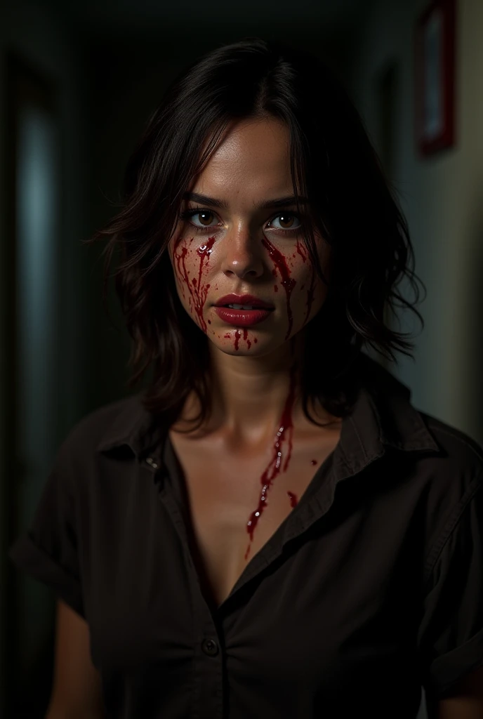 claustrophobia, Cinematographic film, showing the distorted state of a person, demon-possessed., sinewy neck, skin crawls from the wicked, Supernatural Energy, when they succumb to dark forces, consuming their body.

