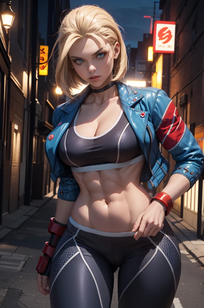 masterpiece, best quality, ultra-detailed, high contrast, realistic,(1woman),beautiful detailed eyes, looking at viewer, tattoo, muscular thighs, muscular arms, slim waist (chest tattoo, thigh tattoo, sternum tattoo, 1.2), White hair, bob cut hair. Construction worker, hard hat, ripped clothes, dirty clothes, t shirt, denim shorts, construction boot, heavy duty gloves