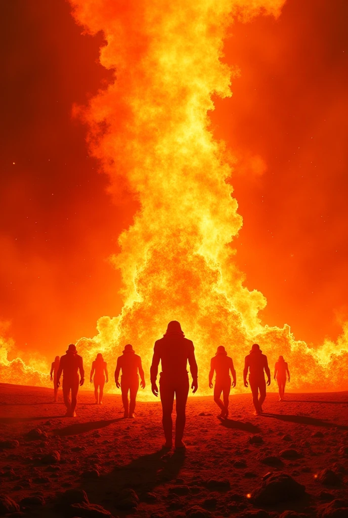 8k, UHD, HDR, intricate details, Photo, a man talk to each other over a pile of corpses,The image depicts a group of rock star with various powers and abilities, standing together in front of a fiery background, Appendix architecture made of skeletons., Fancy, intricate, elegant, Very detailed, centered, symmetry, chart, intricate, volumetric lighting, beautiful, masterpiece of rich deep colors, sharp focus, ultra detailed, In the style of Dan Mumford and Marc Simonetti, astroPhotografía
