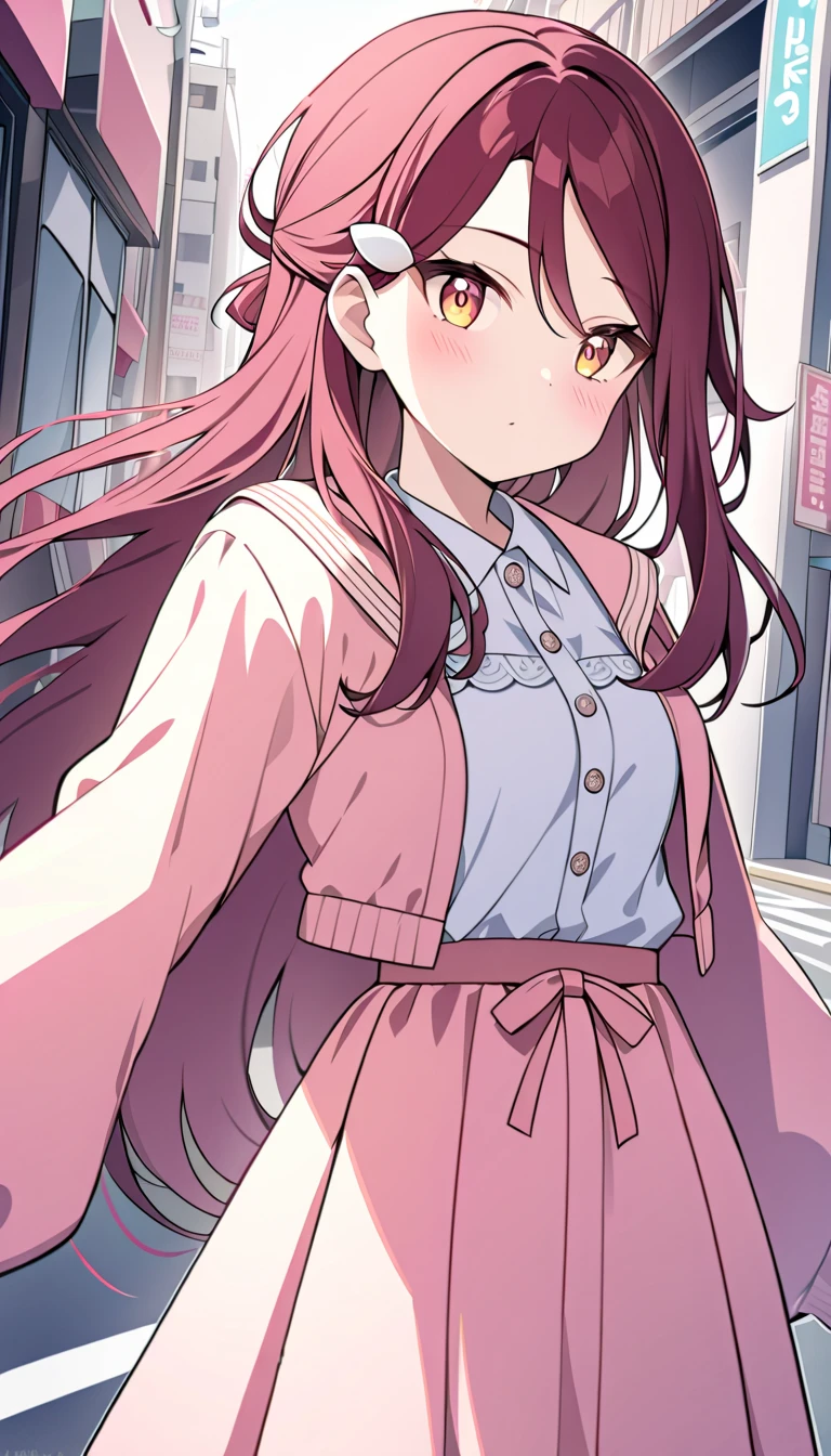Masterpiece、Highest quality、highest quality、((((Transparency))))、Good looking girl (blush, Perfect Face), independent , Looking into the camera, masterpiece, Anime art style, (Open Mouth Smile)、Shiny hair quality、Small face、Dynamic pose、Super detailed, beautiful, wide eyes、Ultra-detailed, clear and beautiful faces、(cute illustration:1.2), High-resolution, ultra-detailed, best quality, embarrassed、Thighs, Awards, Anatomically correct