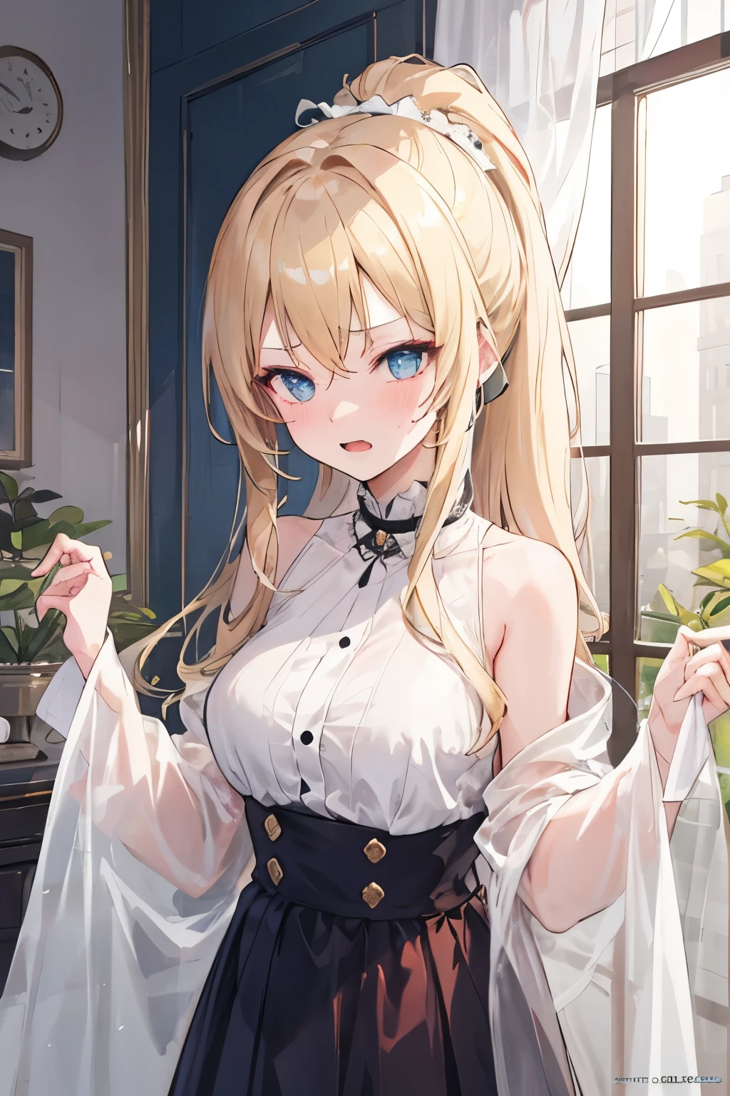 ((Highest quality)), ((masterpiece)), (detailed), One girl, Off-the-shoulder sweater,