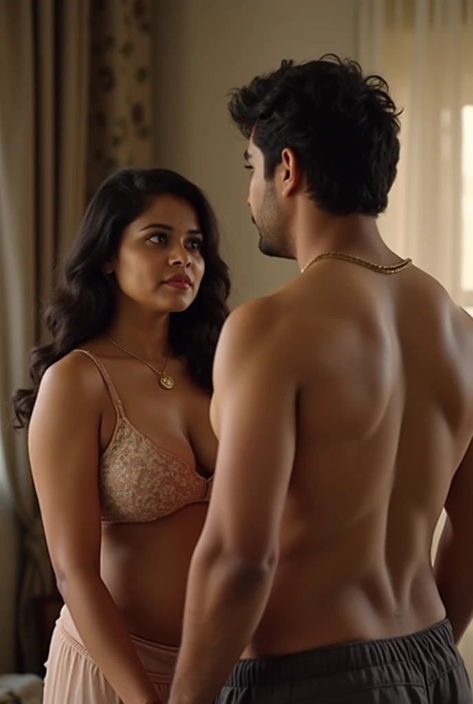 Bun hair kurdish nude teen talking with a Indian man in house consistent fixed