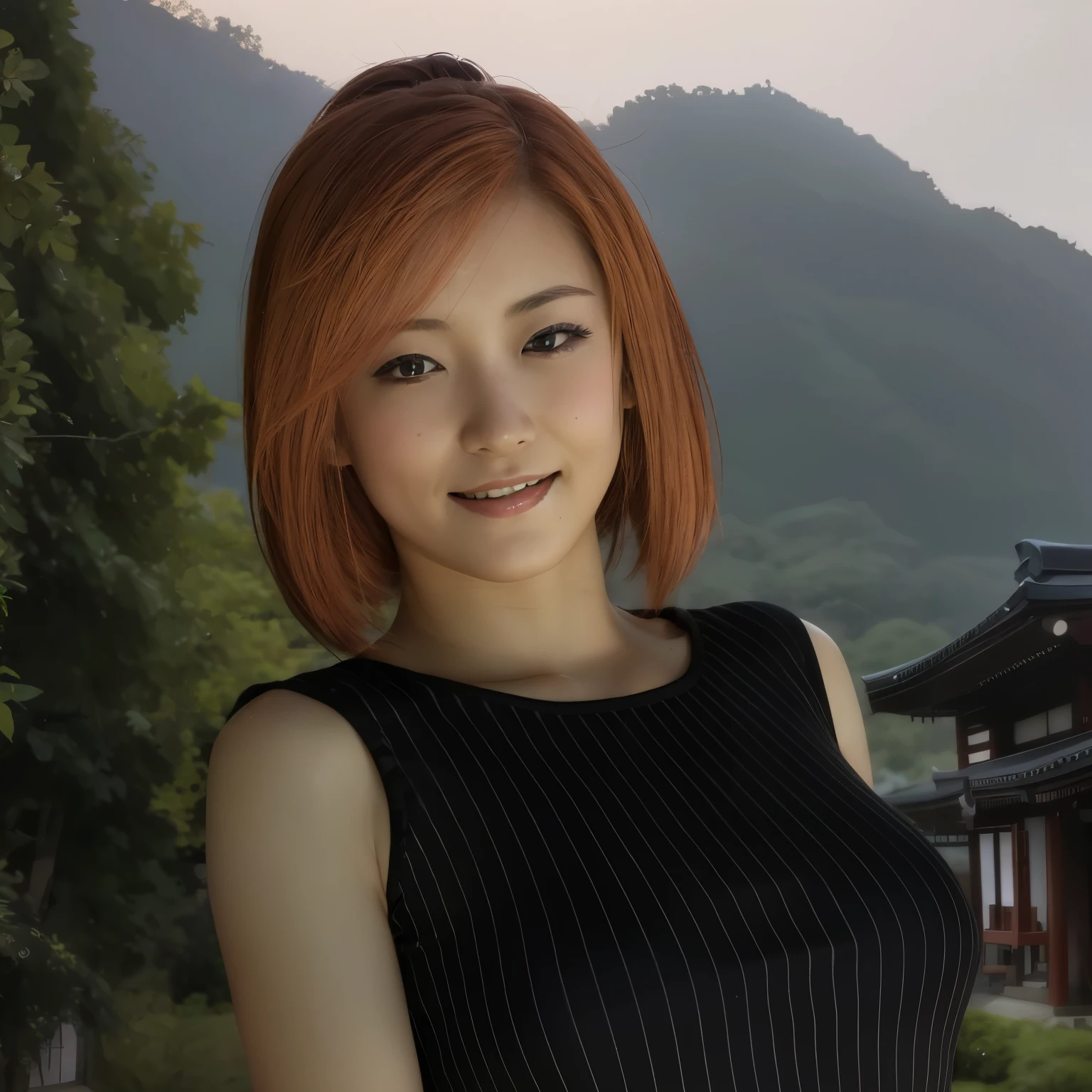 (  top quality, Masterpiece), (   beautiful Japanese girl ), (Freckles:0.6),   Ponytail, smile, garden,   athlete 