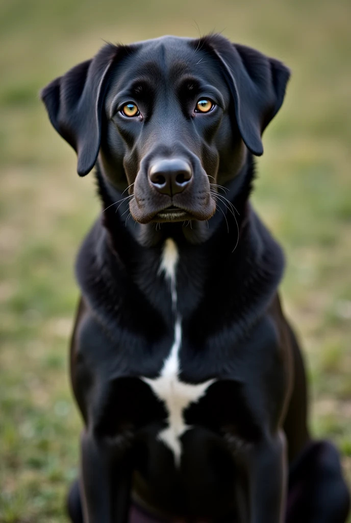 Black dog with white spot on chest. name Oreo.