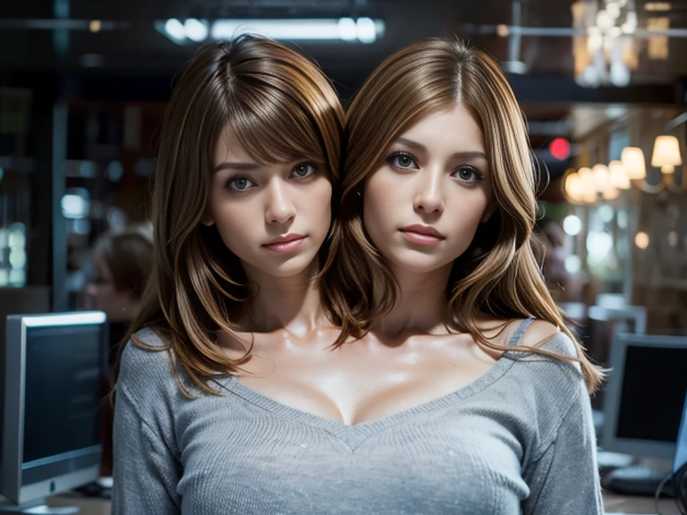 (Masterpiece, best quality, photorealistic : 1.2), long photo shot, 1 gorgeous young short-haired pretty girl, bowl bob haircut, slim body shape, cleavage, lip gloss, delicate beautiful face, worry face expression, wearing white t-shirt, outdoor, full body pose