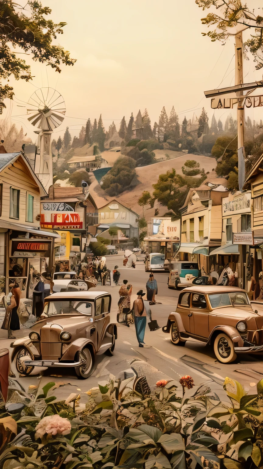 Californian atmosphere of 1960 with ash color