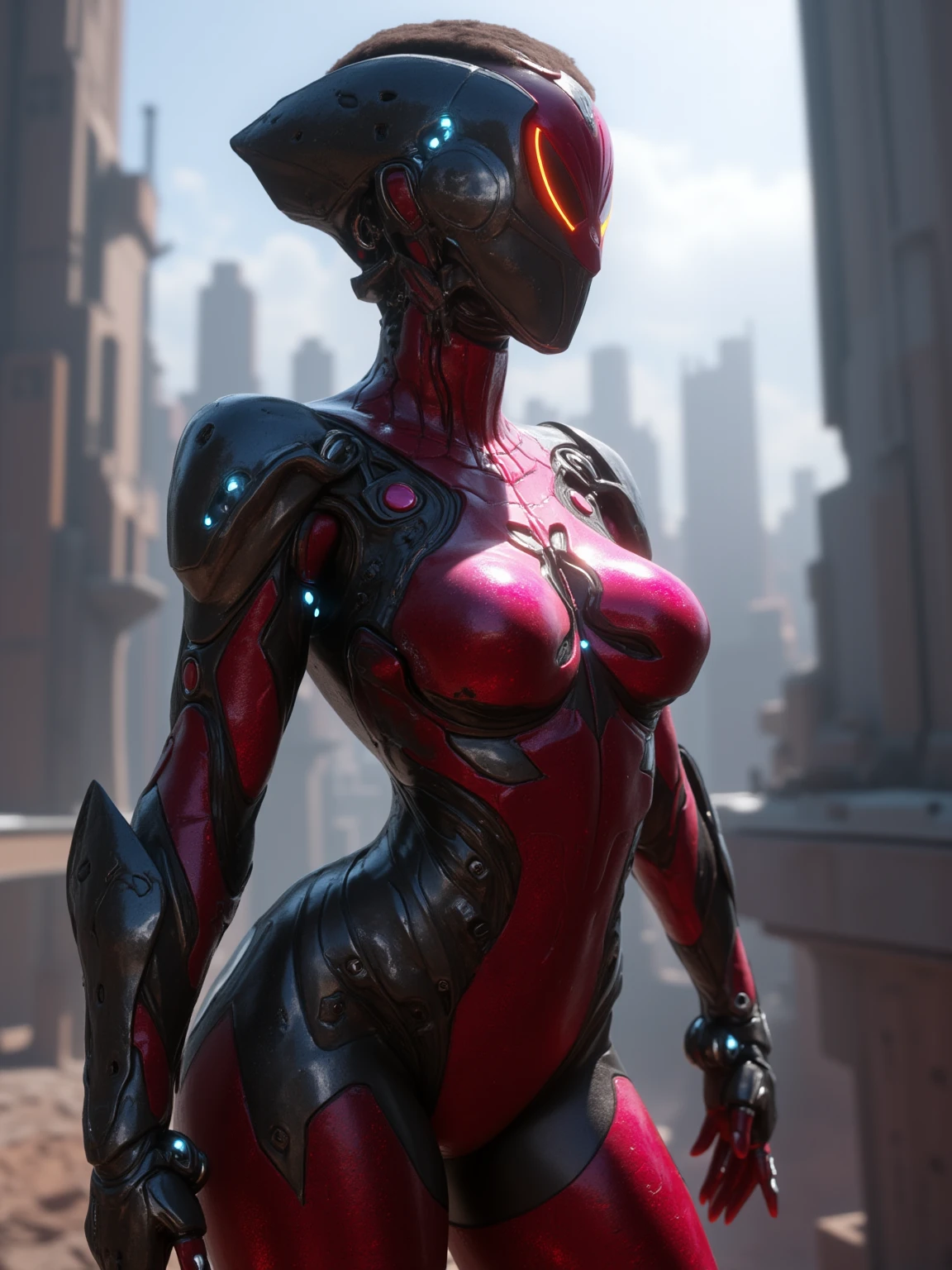 Vorun,helmet,looking at viewer,
solo,space cabin,indoors,hips,large breasts,
from side,
standing,
(insanely detailed, masterpiece, best quality),<lora:Voruna:0.8>,