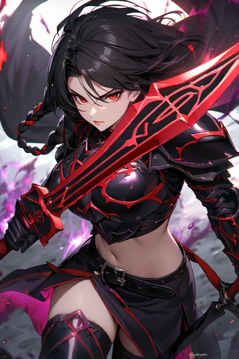 girl, rotting zombie warrior, evil look, sexi,  wielding a spear, demonic armor, facepaint, bodypaint, red glowing eyes, combat stance, vibrant appearance, creative behavior, imaginative, sensual, spontaneous, highest quality, skin texture, intricate details, (cinematic lighting), RAW photo, 8k