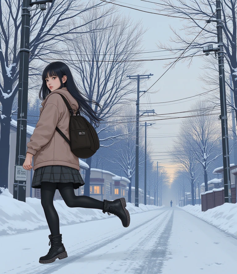 Create an " winter season " scene where a beautiful dark gray-eyed Japanese young highschool girl ,(((black color highlight hair,ash brown color hair, straight long hair style,))、((Flat color:0.9)),between legs,((simple color background))、swayback stance, bewitching pose,(plump skin:0.8),(Mazda CX-50の横に立っている)

BRAKE
((hisashi eguchi))

BRAKE

(((winter casual fashion,))),((looking away))、(cinematic angle) ,(1girl,solo),(cute face)
