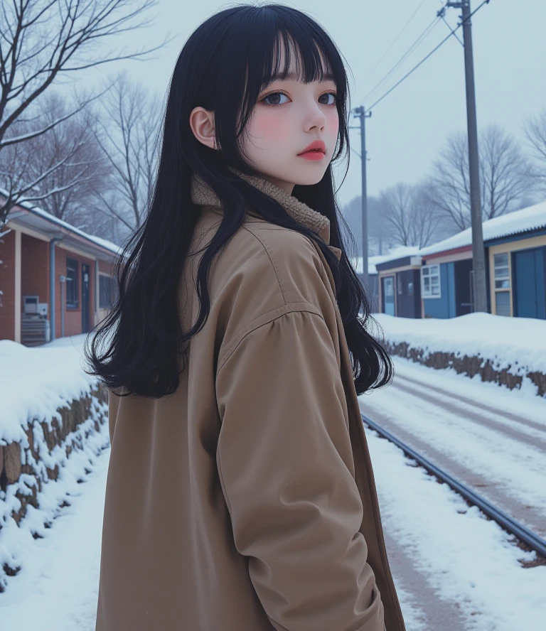 Create an " winter season " scene where a beautiful dark gray-eyed Japanese young highschool girl ,(((black color highlight hair,ash brown color hair, straight long hair style,))、((Flat color:0.9)),between legs,((simple color background))、swayback stance, bewitching pose,(plump skin:0.8),(Mazda CX-50の横に立っている)

BRAKE
((hisashi eguchi))

BRAKE

(((winter casual fashion,))),((looking away))、(cinematic angle) ,(1girl,solo),(cute face)
