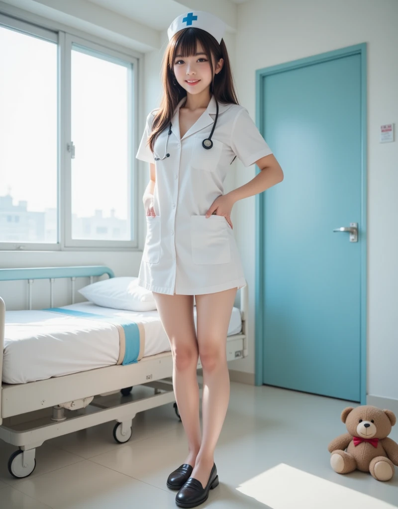 (YES SFW), (windy upskirt), [panty_upskirt and cameltoe]. (1 doctor woman wears a white labcoat), upskirt of female doctor standing on the stairs. ((a woman standing:1.5)), [The character (complete) is surrounded by mist, evoking a mysterious and eerie atmosphere. The lighting is dark and atmospheric, with a red smoke adding a touch of sinister ambiance. Best quality image, with a resolution of 4k and HDR enhancement, showcasing the utmost level of detail and realism, full body shot:1.5]. [8K, Best Quality, Masterpiece, Ultra High Resolution]. 