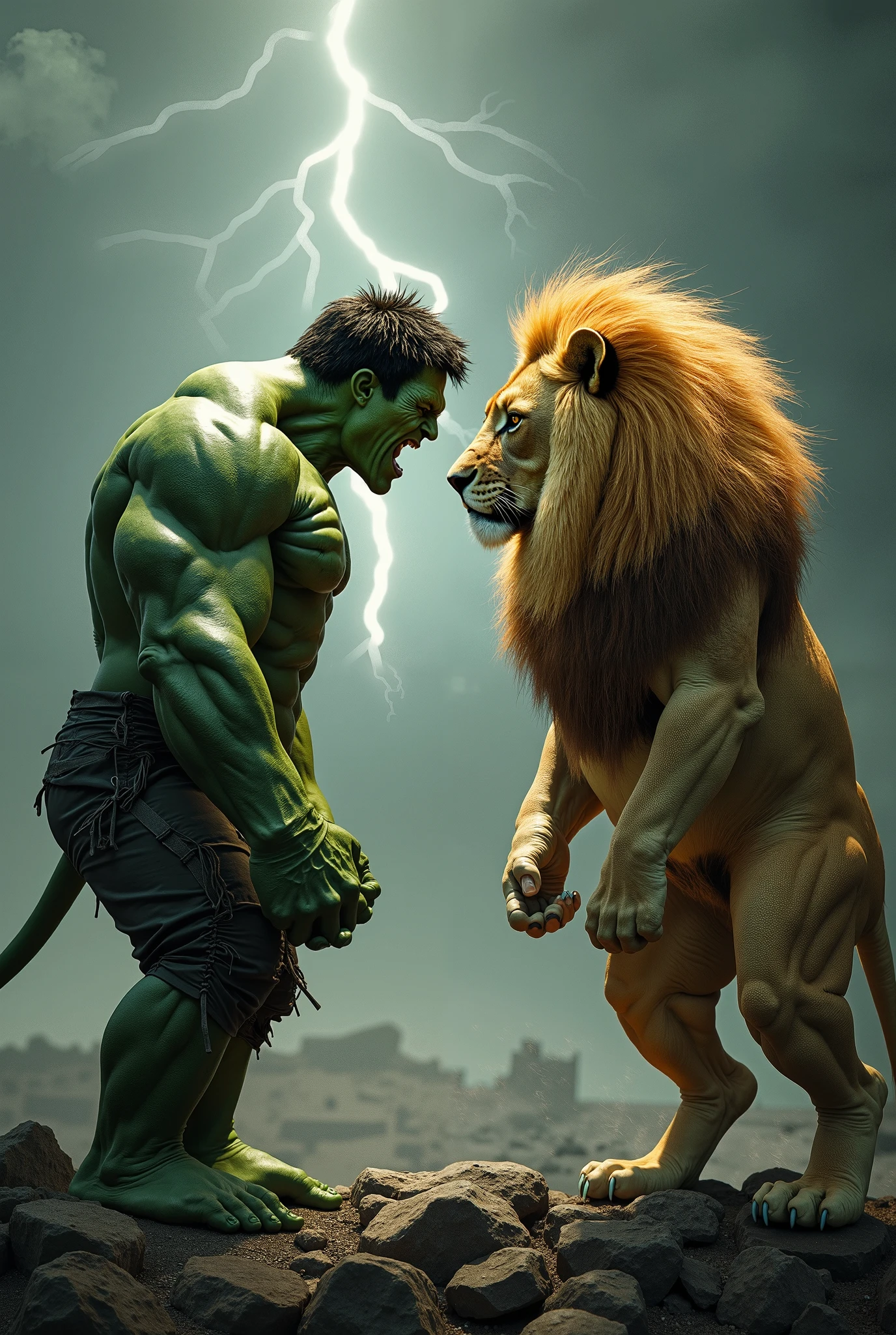 Male Green Shake Yellow Sided Tramples Lion&#39;s Head
