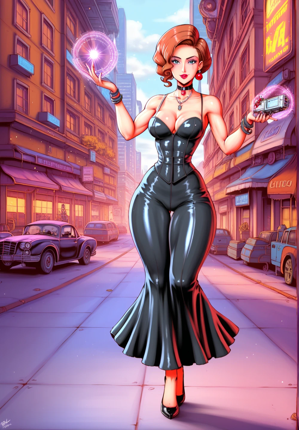 Young girl, 40s fashion appearance, in style of digital illustration, pinup art, lois van rossdraws, artstyle : ilya kuvshinov, deviantart artstation cgscosiety, stunning digital illustration, soda themed girl, beautiful retro art, jen bartel, milkshake, matte digital illustration, glossy digital painting, ((curvy body))