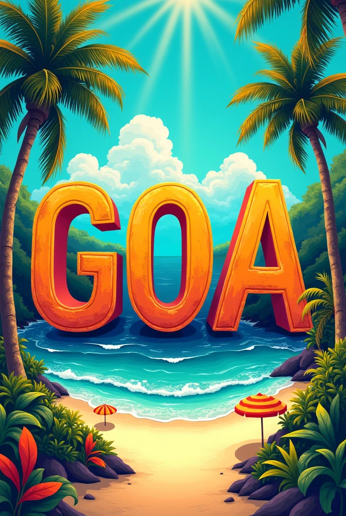 For a YouTube thumbnail with the title "Goa Sea Beach," consider using a vibrant and eye-catching image that captures the essence of Goa's beaches. Here’s a suggestion:
Background Image: A stunning beach scene from Goa, featuring golden sand, turquoise water, and palm trees. Try to include a colorful sunset or clear blue sky for added visual appeal.
Foreground Elements: Add a couple of elements like a beach chair, a surfboard, or people enjoying the beach to make it relatable.
Text Overlay: Use bold, large text to say "Goa Sea Beach" with contrasting colors (like white text with a dark shadow) to make it stand out.
Additional Graphics: You might add small icons or symbols like sun, waves, or a beach hat to emphasize the beach theme.