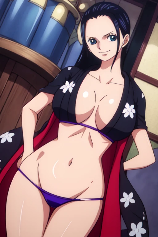 1girl, solo, purple-black hair, beautiful detailed lips, large breasts, blunt bangs, morda, long hair, lipstick, smile, Hot girl, baddie, bad attitude, mean girl, crazy, smoking, sensual, attractive, masterpiece, best quality, highly detailed, a anime girl in kimono dress ,holding sword, bare
shoulder,open kimono, evil smile, open mouth, crop top , (nsfw) not safe for work, smile, ecchi anime
style, anime girls, ecchi style, ecchi, digital anime art!!, in anime style, official artwork, visual novel cg,
beautiful anime girl, anime style 4 k, kimono pencil skirt, exposed belly, exposed navel,
exposed midriff, exposed lower belly, outdoor, japanese architecture, temple