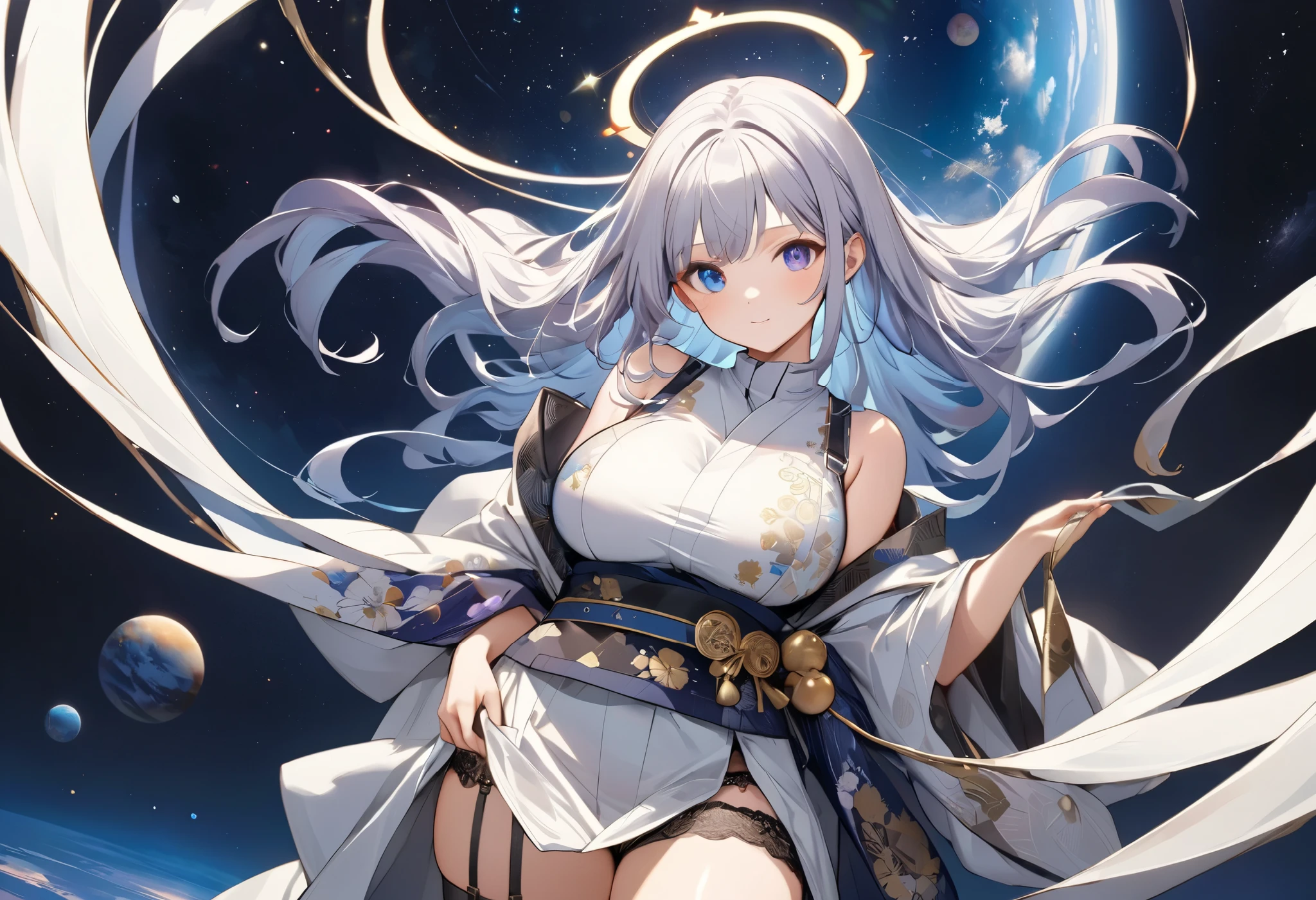 The color of the eyes is a complex shade of blue,