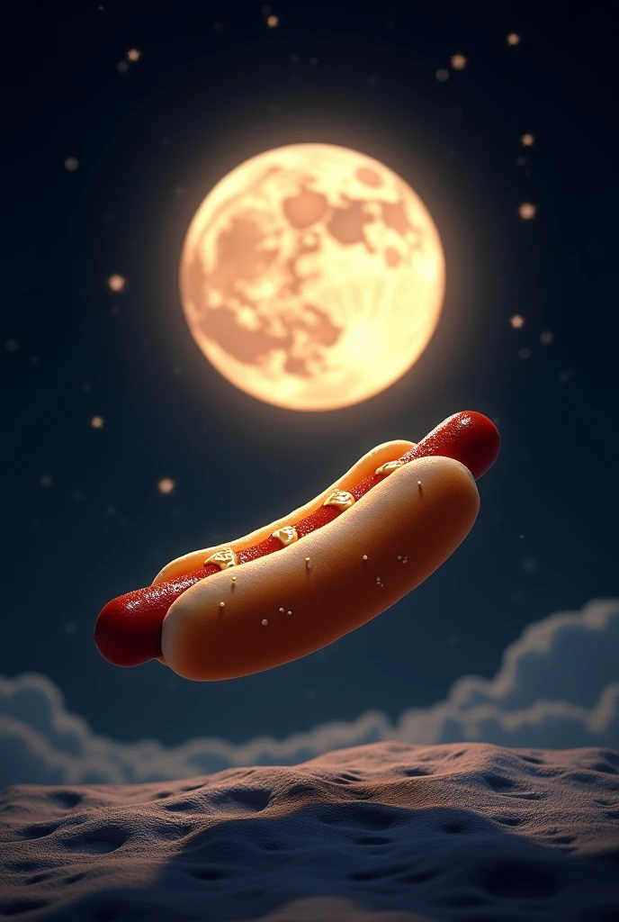 Hot dog in moon 