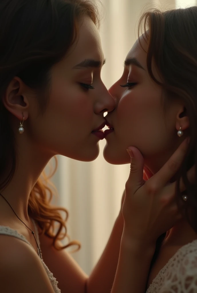 (masterpiece, best quality), perfect anatomy, two girls are deeply in love with each other, kiss, decadence
