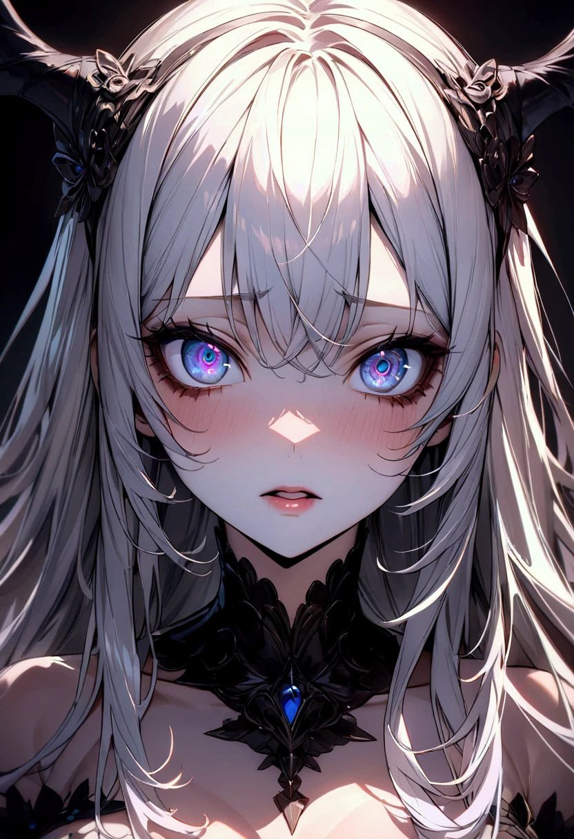 Half of the face is different,sketch (Character design sheet, same characters, whole body, Three-View, front, ~ ~ ~ ~ ~ ~ side, return),(Very bright:1.1), White Background, [1 girl:7], (Tilt your head:1.2), ([sketch|watercolor \(Moderate\)]:1.15),Chaotic abstract background, Vector Trace, グラデーションブレンディング and whole body, Artistic elements add depth to the work. The overall atmosphere is creepy and nightmarish......, With a unique artistic touch. This movie is、The dark and crazy world of horror movies depicted in HD., Evoke visual stimuli and aesthetic sense, that will terrify and excite the audience....,watercolor画, （Lightless, Eyes without highlights, evil eye, Ugly person with white eyes, that&#39;Red eyeliner）,whole body絵, Wearing a maid outfit （Gradient braided hair, (Light purple hair), (Ink blotches:1.1), (pale:1.2),(Light purple:1.2),(Light green:1.2)　Adult features,expensive, wear black tights,Green Eyes, The skin is hidden　and maid, The background is a dark and desolate landscape, Horror movie atmosphere. Her figure is very beautiful, Emphasizing the dark and crazy elements. Skillfully expressing the effects of light and shadow, detailed, The face and expression of the black costume are also carefully drawn.