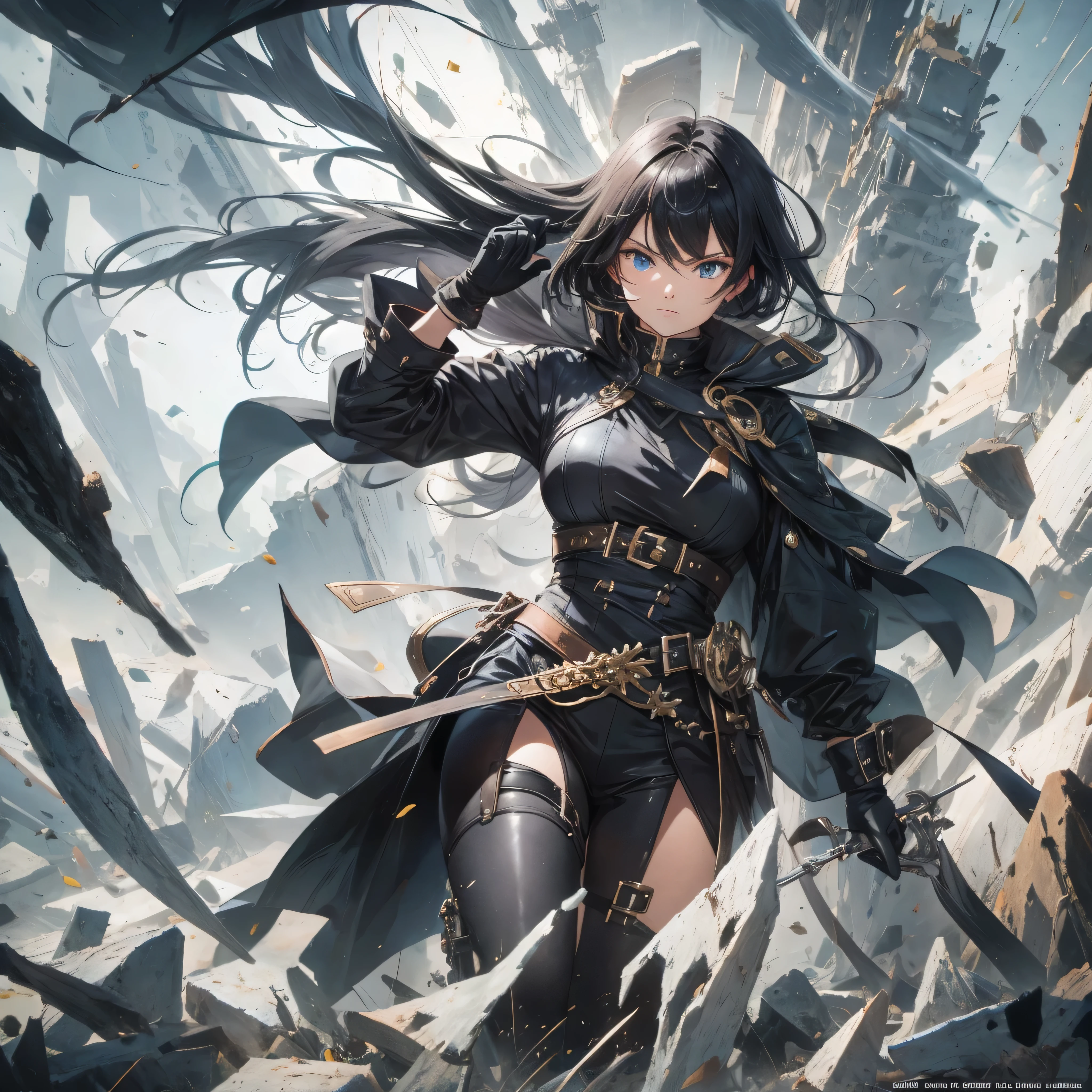 Anime character with sword and armor standing in the city, cushart krenz key art feminine, artgerm and atey ghailan, armor girl, Female knight, she holds a sword, from arknights, krenz cushart and artgerm, of a beautiful female knight, holding a sword on her shoulder, with large sword