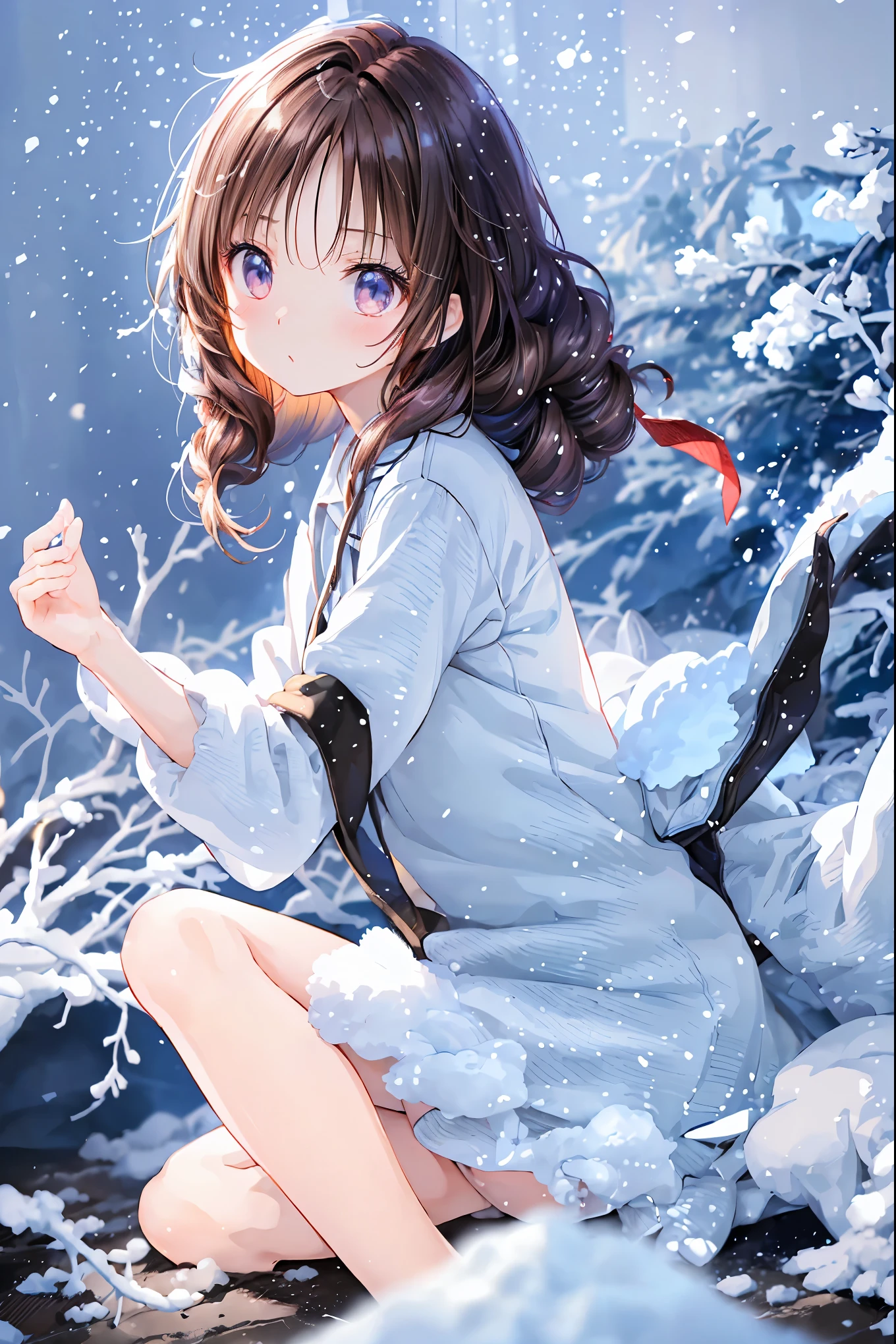 Winter clothes、Red coat、Bare legs、( top quality ,Masterpiece:1.3, Ultra-fine ),( very detailed, caustics ,8k),( realistic :1.4,RAW shooting),18 years old, Japanese , cute, カメラを見て笑faceで ,( face :1.2),( faceクローズアップ :1.2),(Low position:1.3),( low angle:1.4), brown hair, Shortcut , slender beauty , messy hair,Cityscape, brown hair, Shortcut , tousled hair , short braided hair,Neat, Slender and beautiful woman,Correct posture, small breasts, Beautiful Legs, Her enchanting gray-blue eyes are shining like stars,Droopy eyes, bright color, beautiful eyes,繊細な笑face, Textured Skin, Boasting the highest quality , A Parody of a Gentle and Beautiful Woman , anime style、