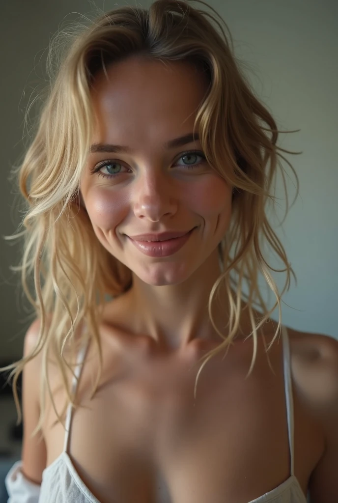 (masterpiece, best quality, highres, high resolution:1.2), extremely detailed, realistic, intricate details, (cinematic lighting, sunlight, volumetric),
1girl, extremly detailed face, extremely detailed eyes, blonde twintail hair, hair over eyes, blush, freckles, light smile, (small breasts, thick thighs, wide hips), pussy, looking at viewer, parallel to the camera, eye-level shot, cowboy shot
<lora:realistic:0.25>