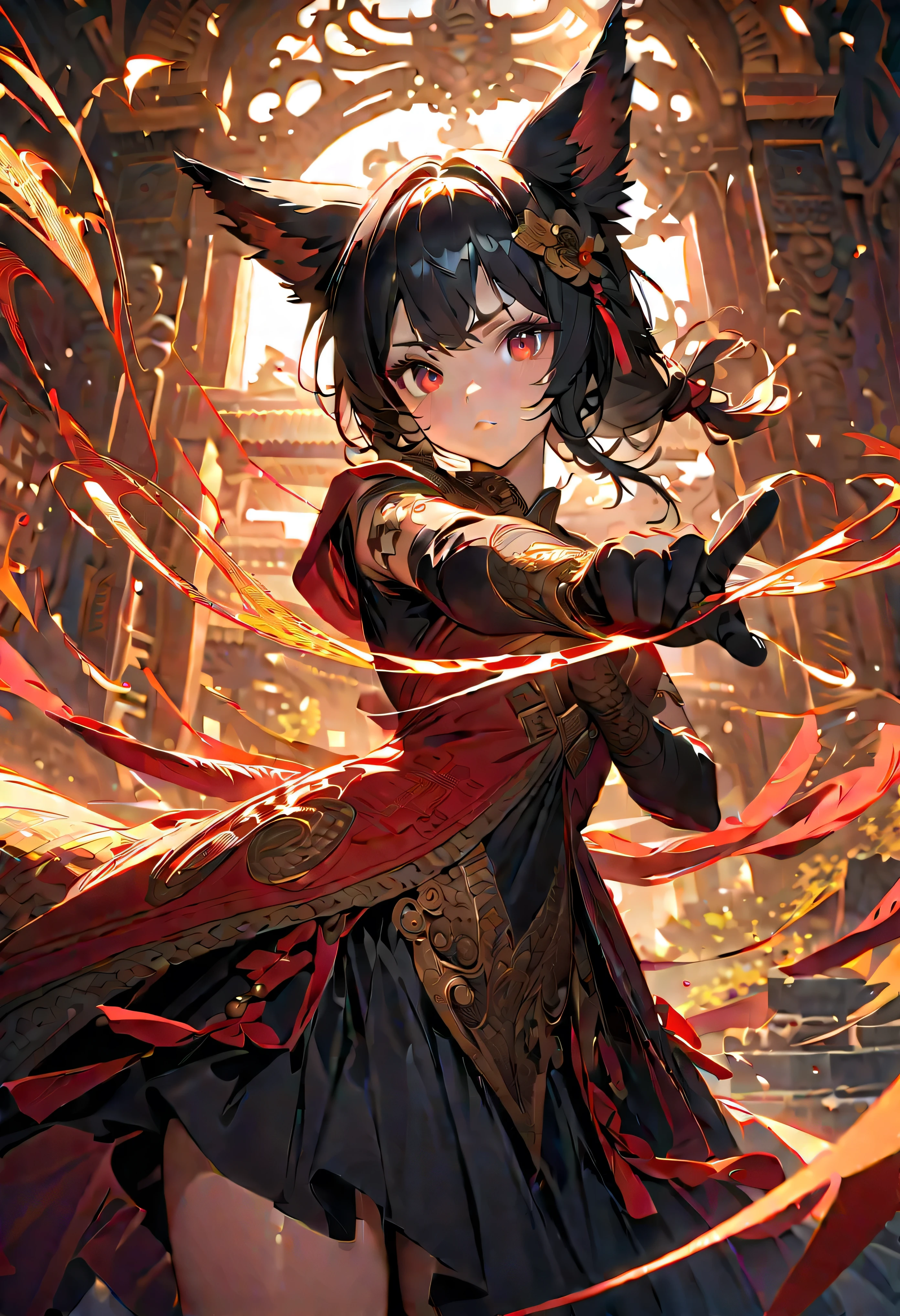 genshin impact, {{{hu tao (genshin impact)}}}, {{{masterpiece}}},{{{best quality}}}, {{ultra-detailed}}, {{extremely detailed CG}}, {{8k_wallpaper}}, {{an extremely delicate and beautiful}}, dynamic angle, floating, {beautiful detailed eyes}, an extremely delicate and beautiful girl, 1girl, twintails,  {black hair}, red eyes eyes, blush, full body, shorts, black jacket, leather shoes, white short socks, flower-shaped pupils,