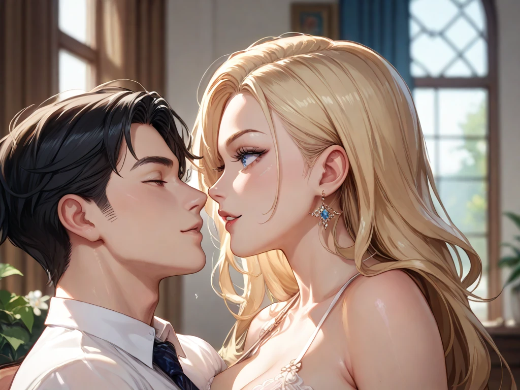 masterpiece, high quality, High resolution, super detailed, perfect anatomy, handsome boy, beautiful girl,((((1 boy and 1 girl)))),((couple)), duo, hug, kiss